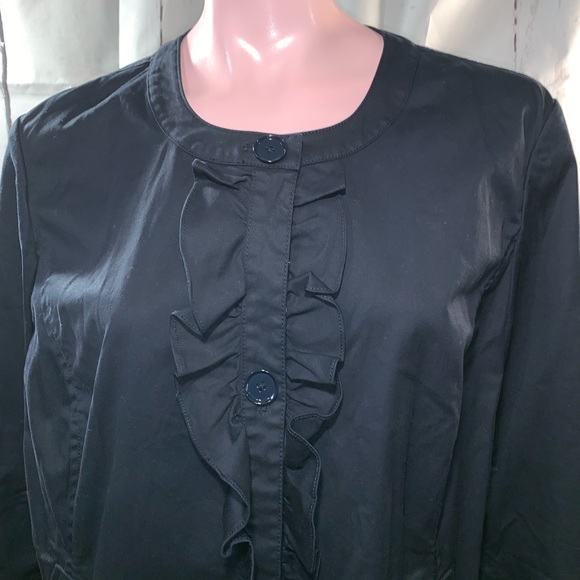Talbots 18W Black Button Front Blouse or Blazer - Picture 2 of 7